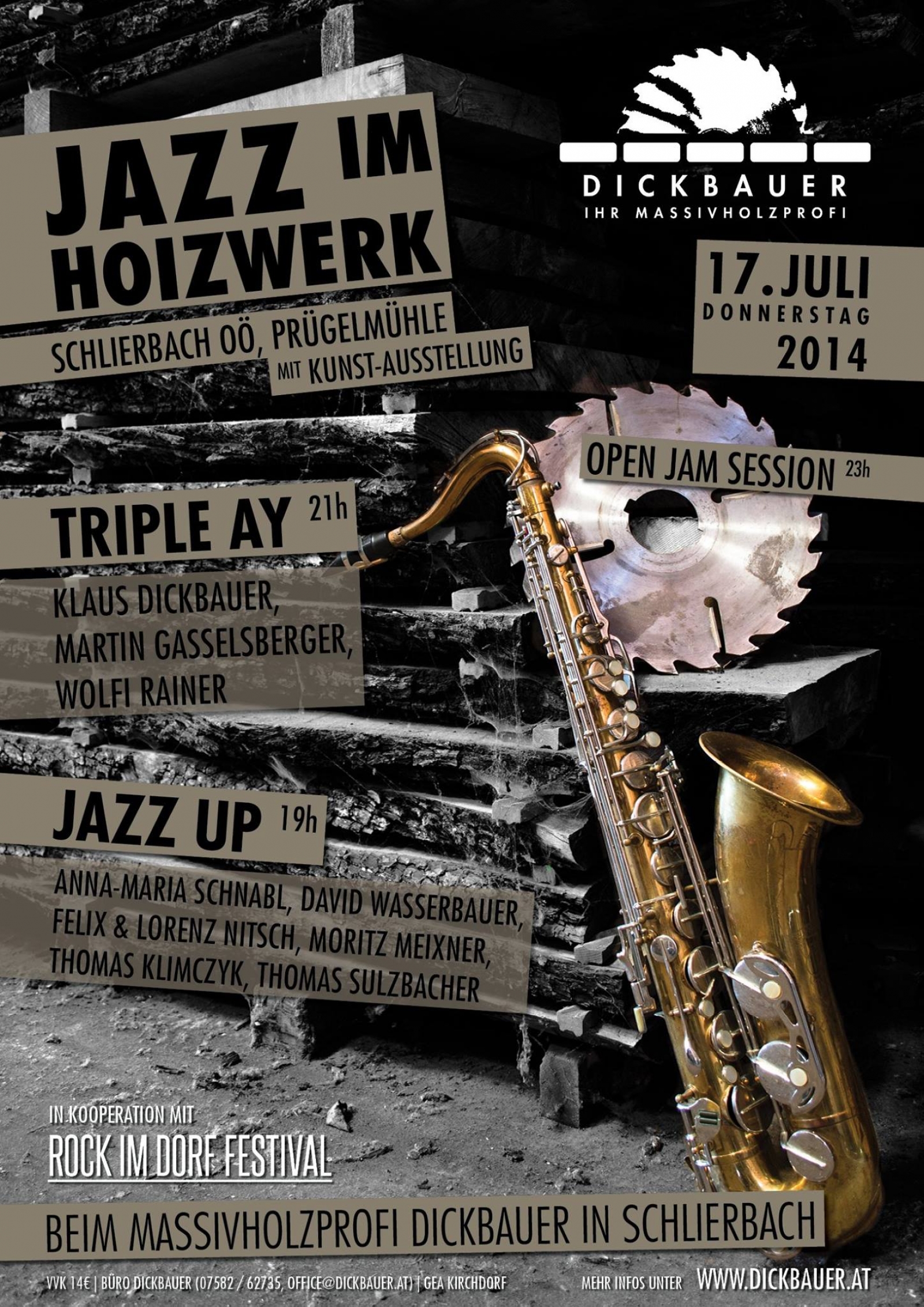 Plakat Jazz im Hoizwerk 2014