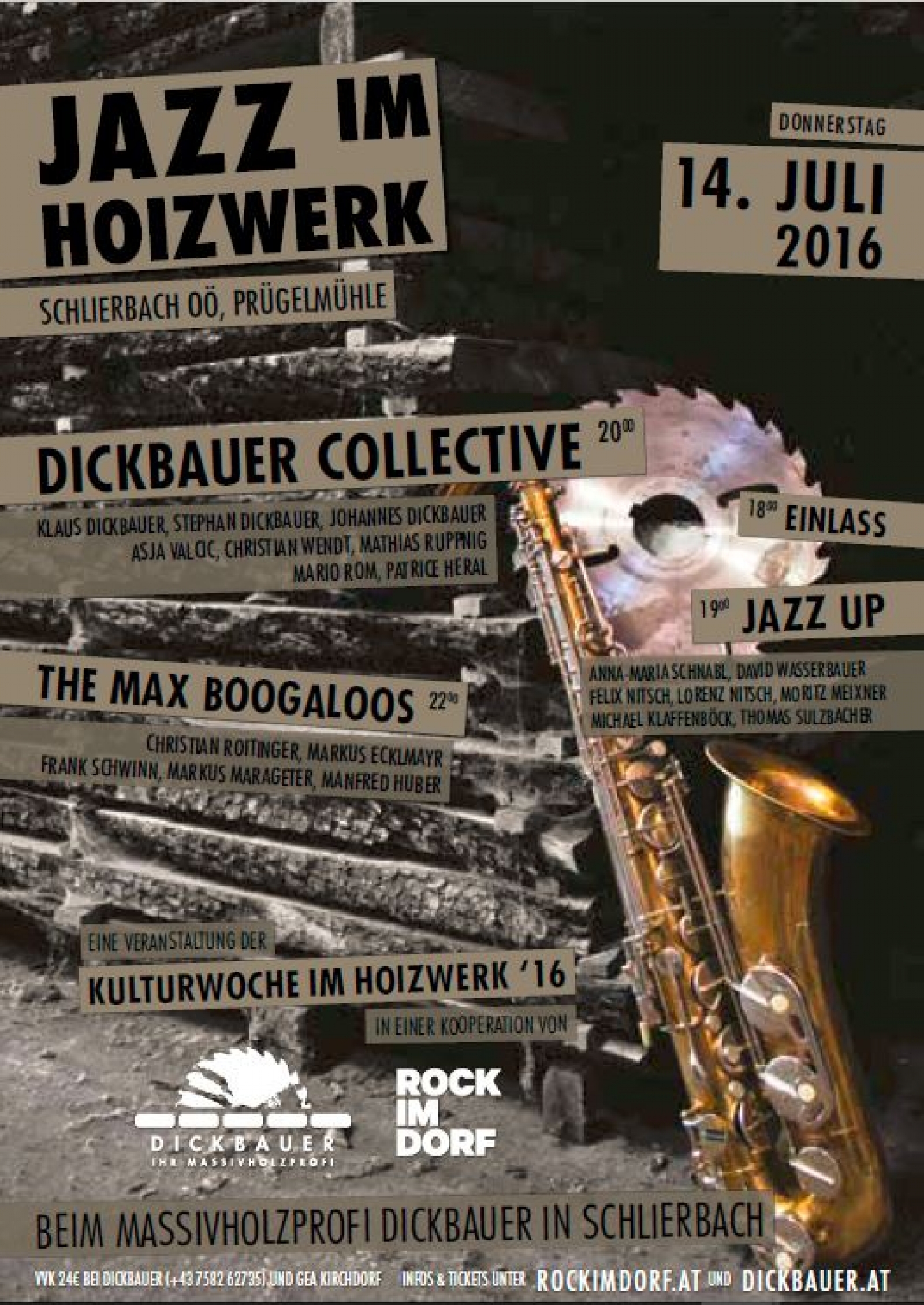 Plakat Jazz im Hoizwerk 2016