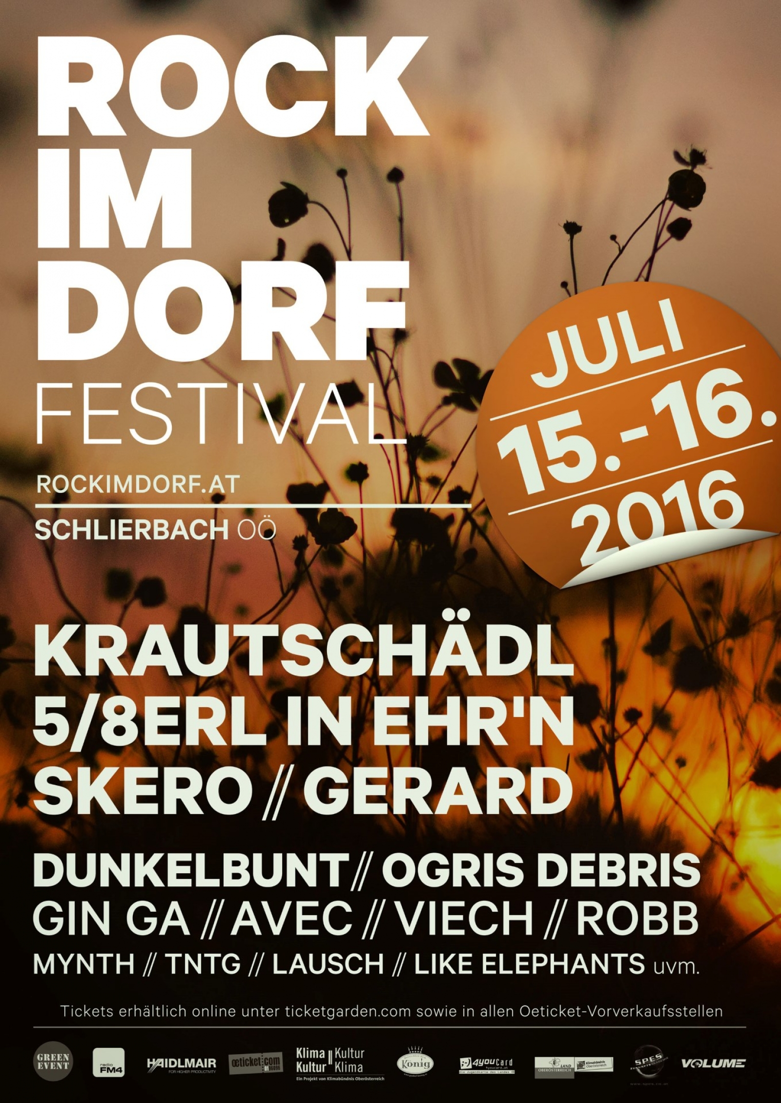 Plakat ROCK IM DORF Festival 2016